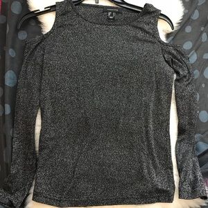 Sexy Sliver cold shoulder sweater top.